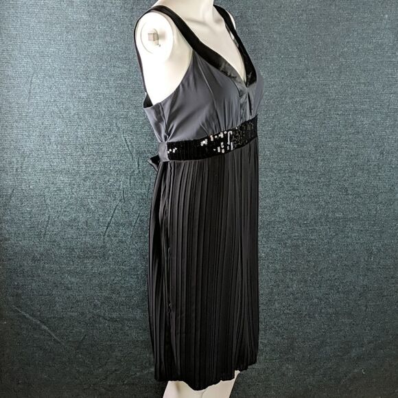 Jonathan Martin Dress Satin & Sequin Cocktail Little Black Dress - Picture 7 of 8